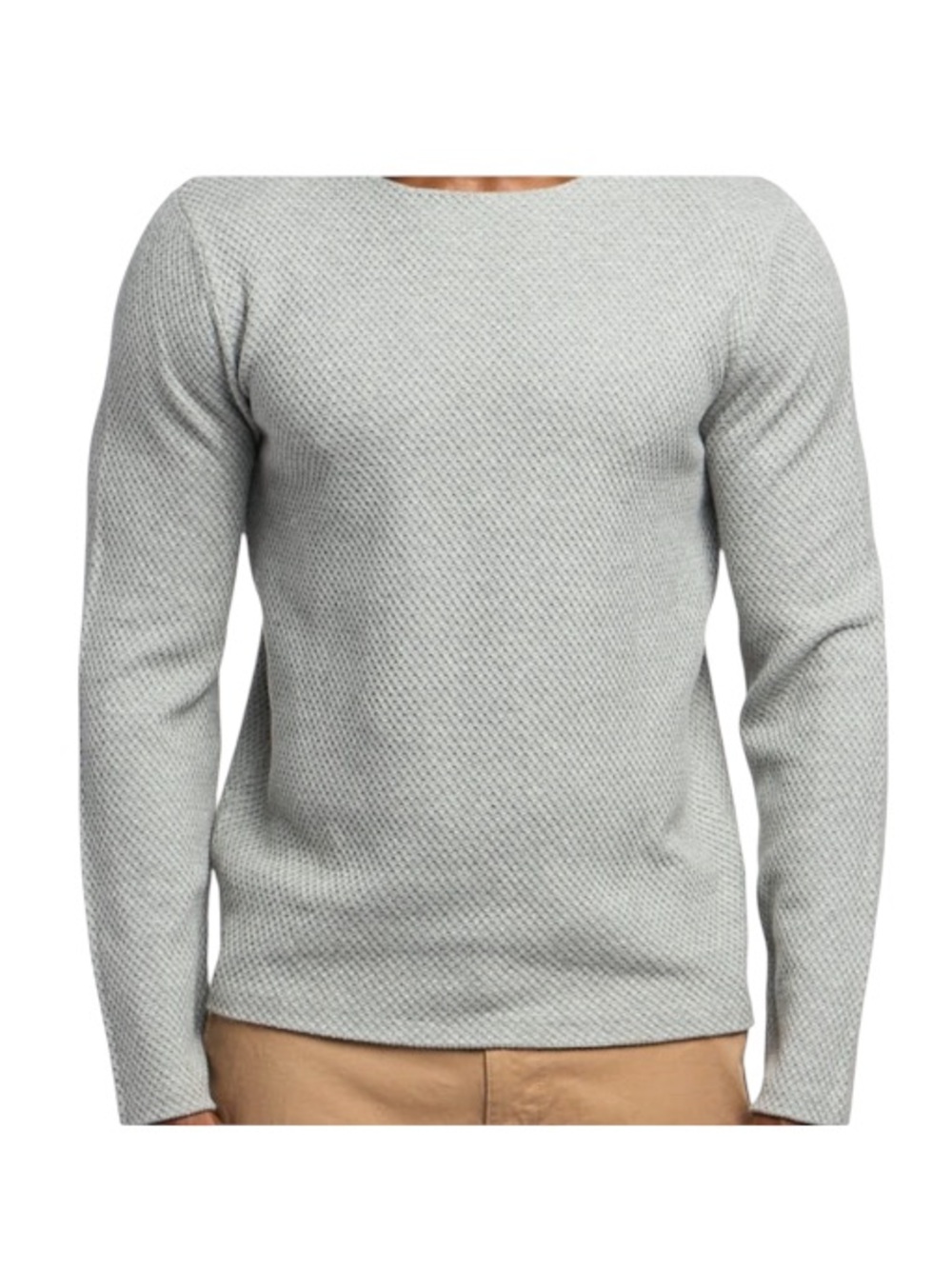 NWT Civil Society Massimo Light Heather Gray Textured Crewneck Sweater Size S